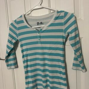 Aeropostale Blue and White Striped Shirt